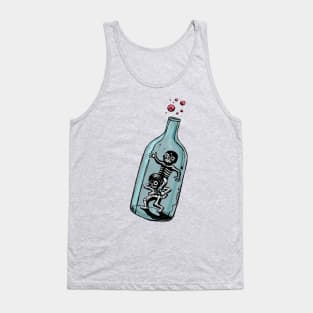 Playing skeletons in glass bottle Tank Top